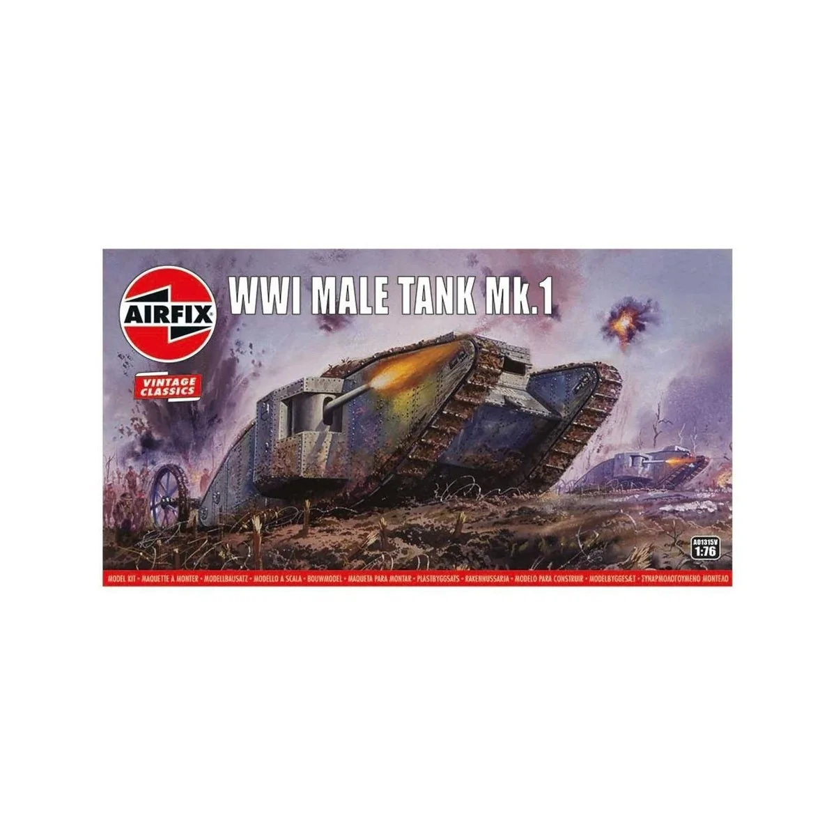 WWI "Male" Tank Mk.I,Vintage Classics - Airfix A01315V