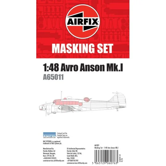 Masking Set - Avro Anson Mk.I, 1/48 - Airfix A65011