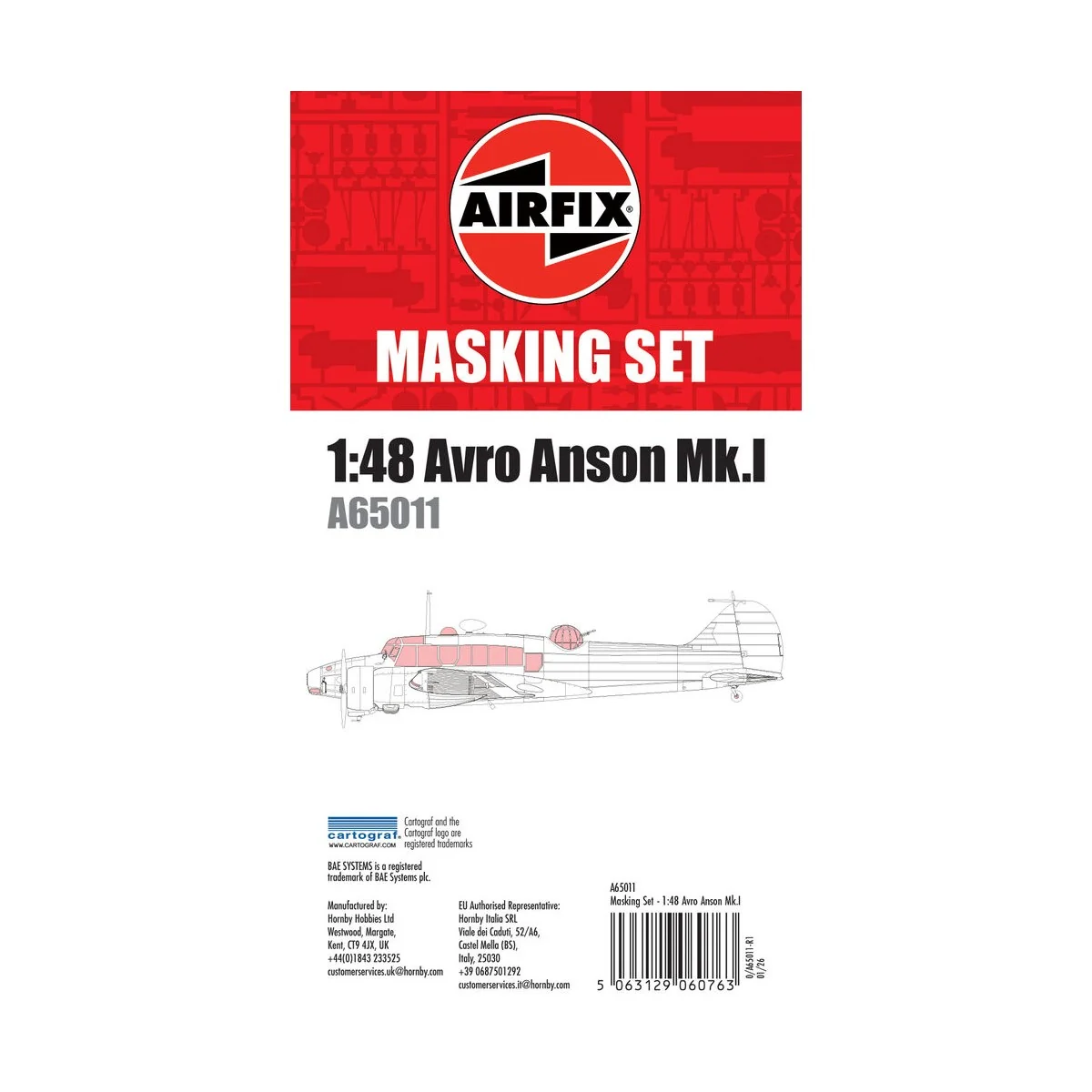 Masking Set - Avro Anson Mk.I, 1/48 - Airfix A65011