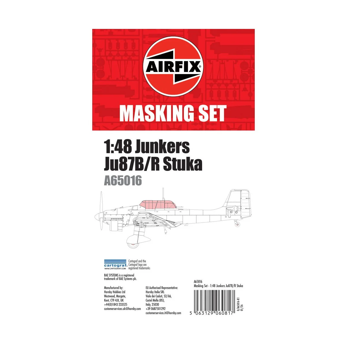 Masking Set - Junkers Ju87 Stuka, 1/48 - Airfix A65016