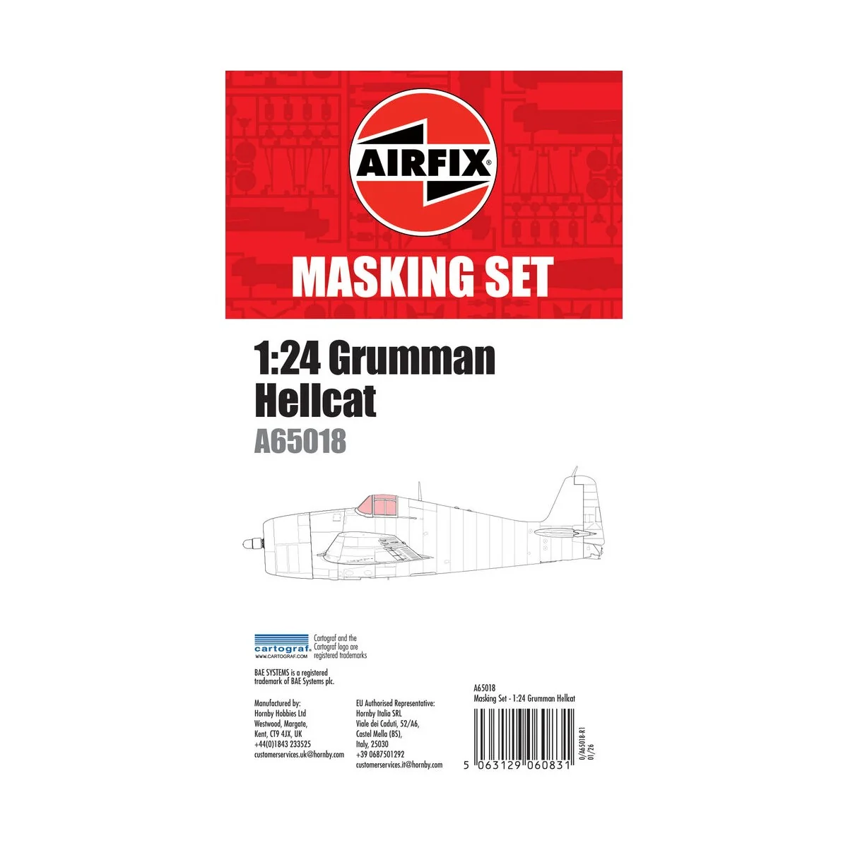 Masking Set - Gumman Hellcat, 1/24 - Airfix A65018 Masking Set - Gumman Hellcat, 1/24 - Airfix A65018