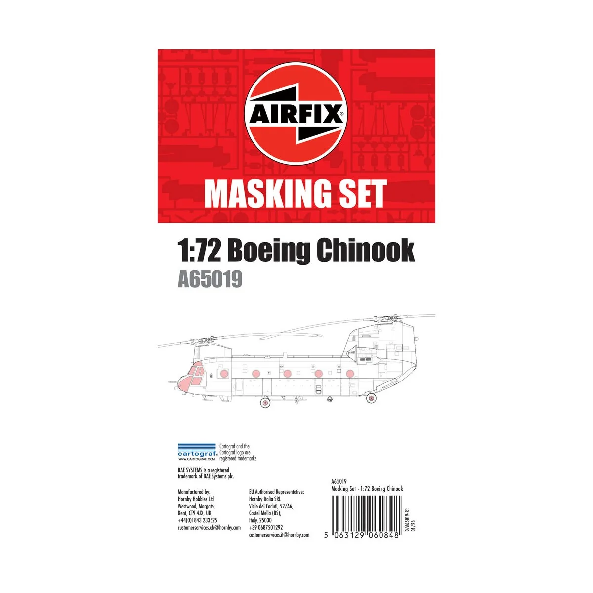 Masking Set - Boeing Chinook, 1/72 - Airfix A65019