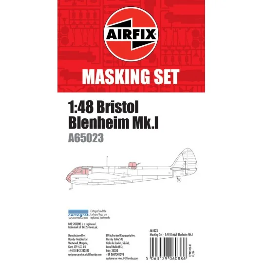 Masking Set - Bristol Blenheim Mk.I, 1/48 - Airfix A65023 Masking Set - Bristol Blenheim Mk.I, 1/48 - Airfix A65023