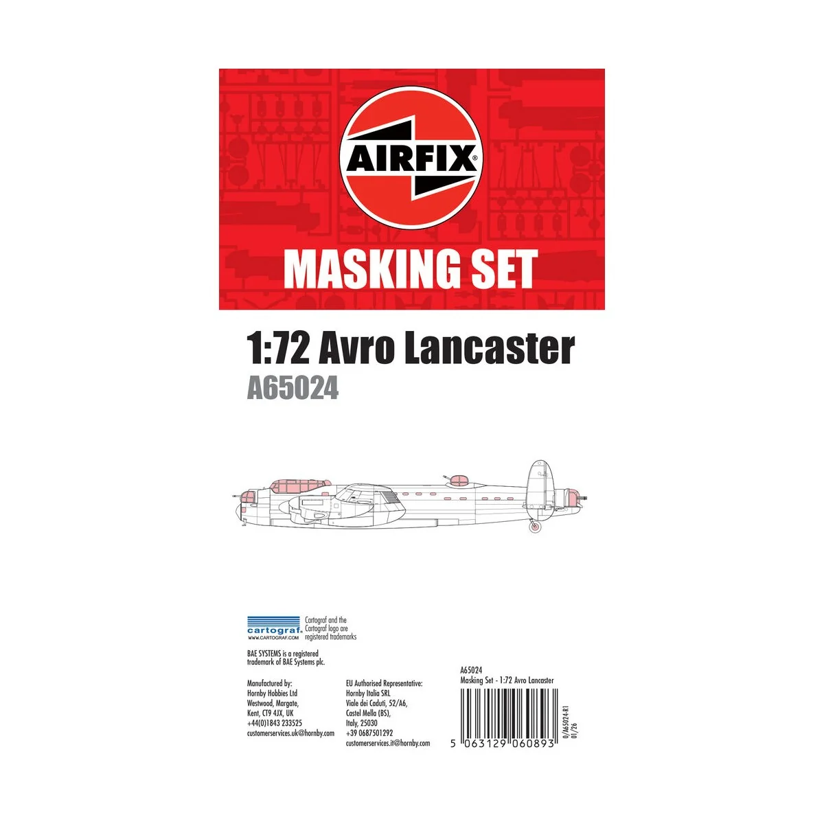 Masking Set - Avro Lancaster, 1/72 - Airfix A65024