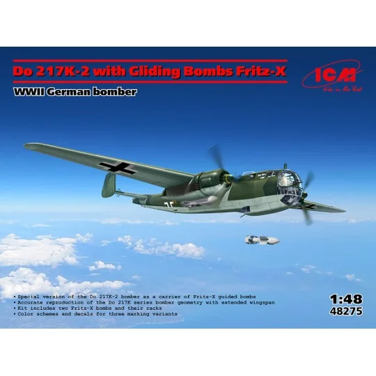 Do 217K-2 with Fritz-X, WWII German bomber, 1/48 - ICM 48275