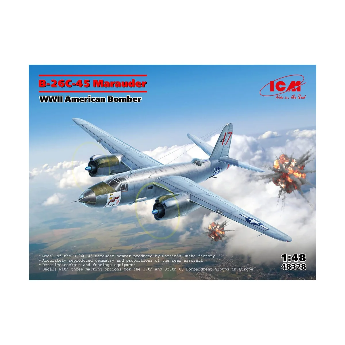 B-26C-45 Marauder, WWII American Bomber, 1/48 - ICM 48328