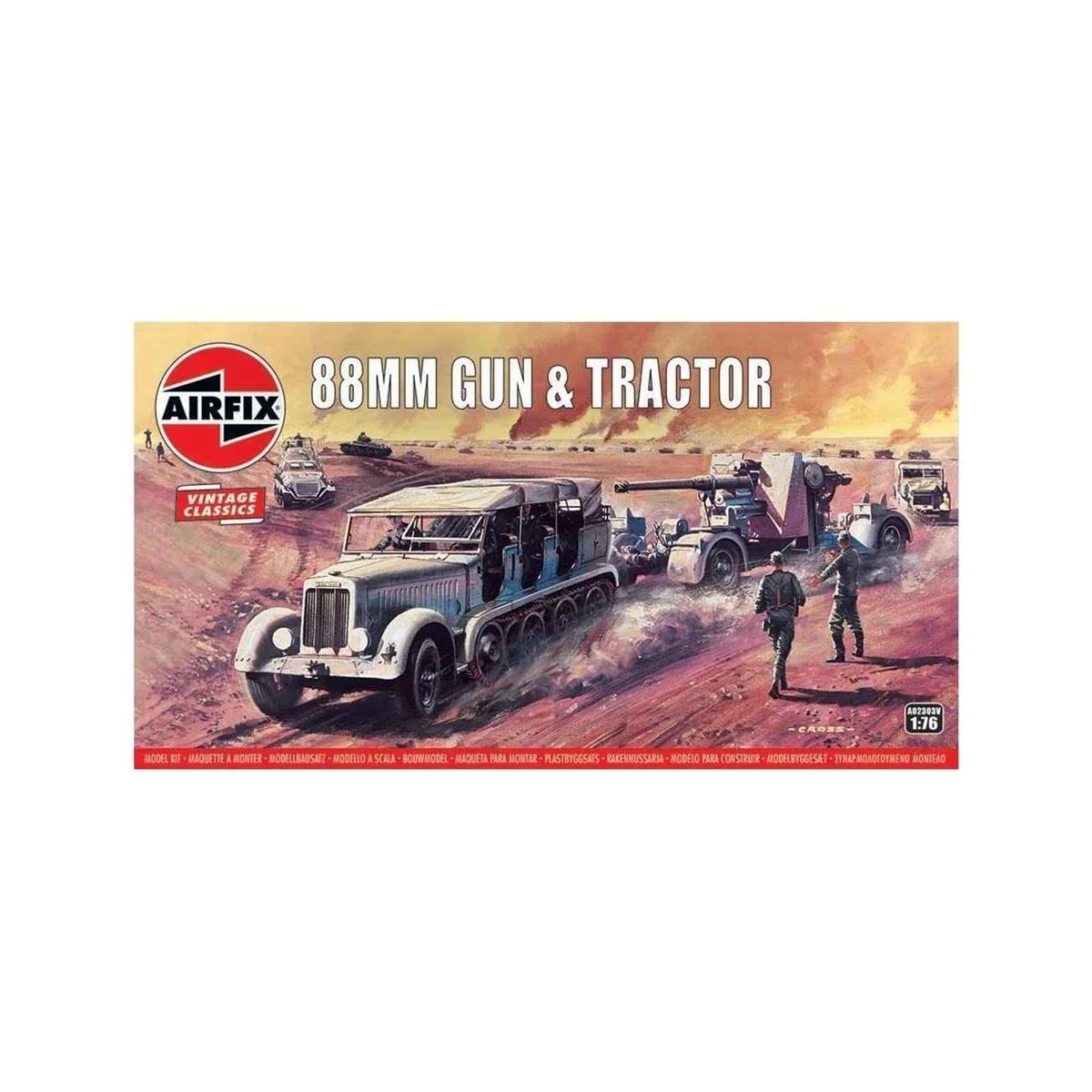 88mm Flak Gun & Tractor, Vintage Classic, 1/76 - Airfix A02303V