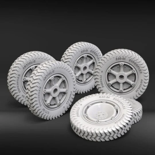 Autoblinda AB41 'Artiglio' wheels set, 1/35 - Royal Model RM1162