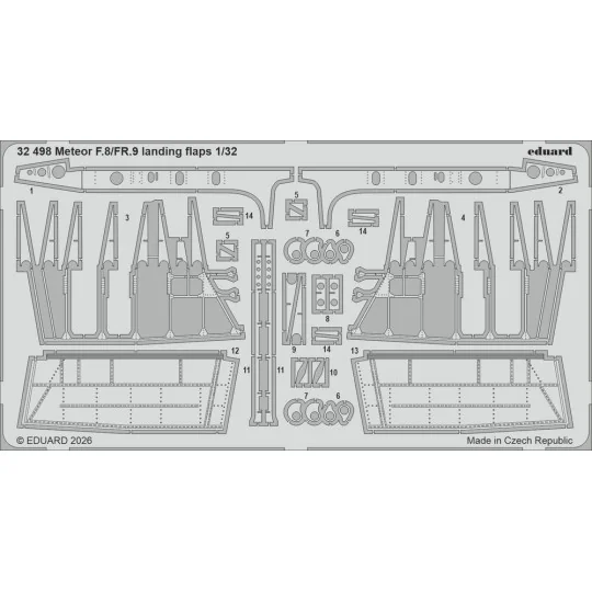 Meteor F.8/FR.9 landing flaps for Revell, 1/32 - Eduard Accessories...