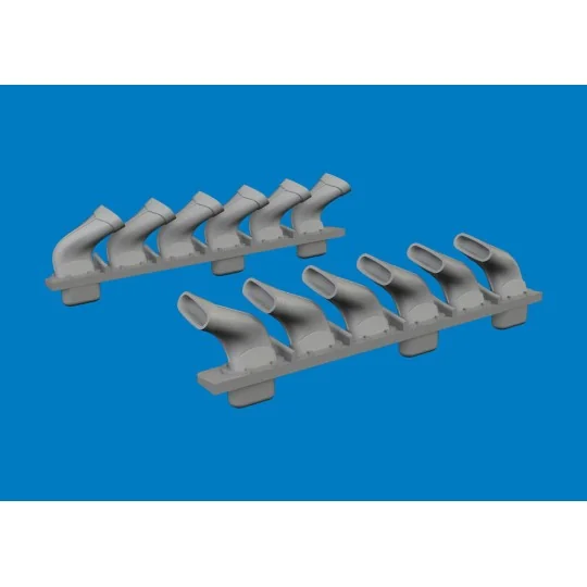 Spitfire Mk.V six-stacks exhaust fishtail PRINT for Eduard, 1/72 - ...