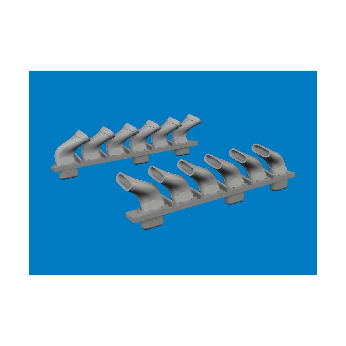 Spitfire Mk.V six-stacks exhaust fishtail PRINT for Eduard, 1/72 - ...