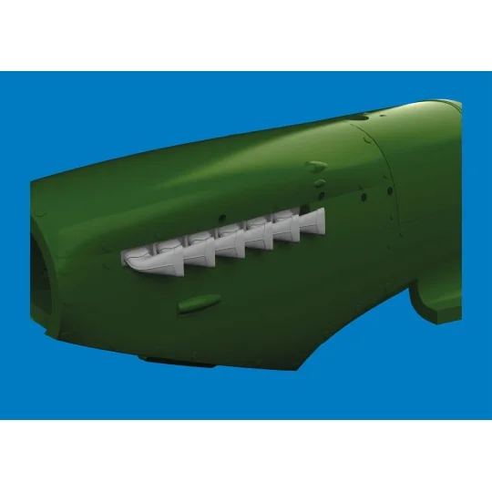 Spitfire Mk.V six-stacks exhaust fishtail PRINT for Eduard, 1/72 - ...