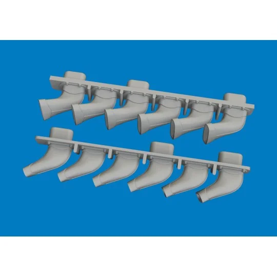 Spitfire Mk.V six-stacks exhaust fishtail PRINT for Eduard, 1/72 - ...