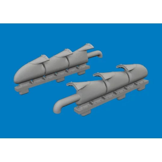 Spitfire Mk.V three-stacks exhaust fishtail PRINT for Eduard, 1/72 ... Spitfire Mk.V three-stacks exhaust fishtail PRINT for Eduard, 1/72 ...