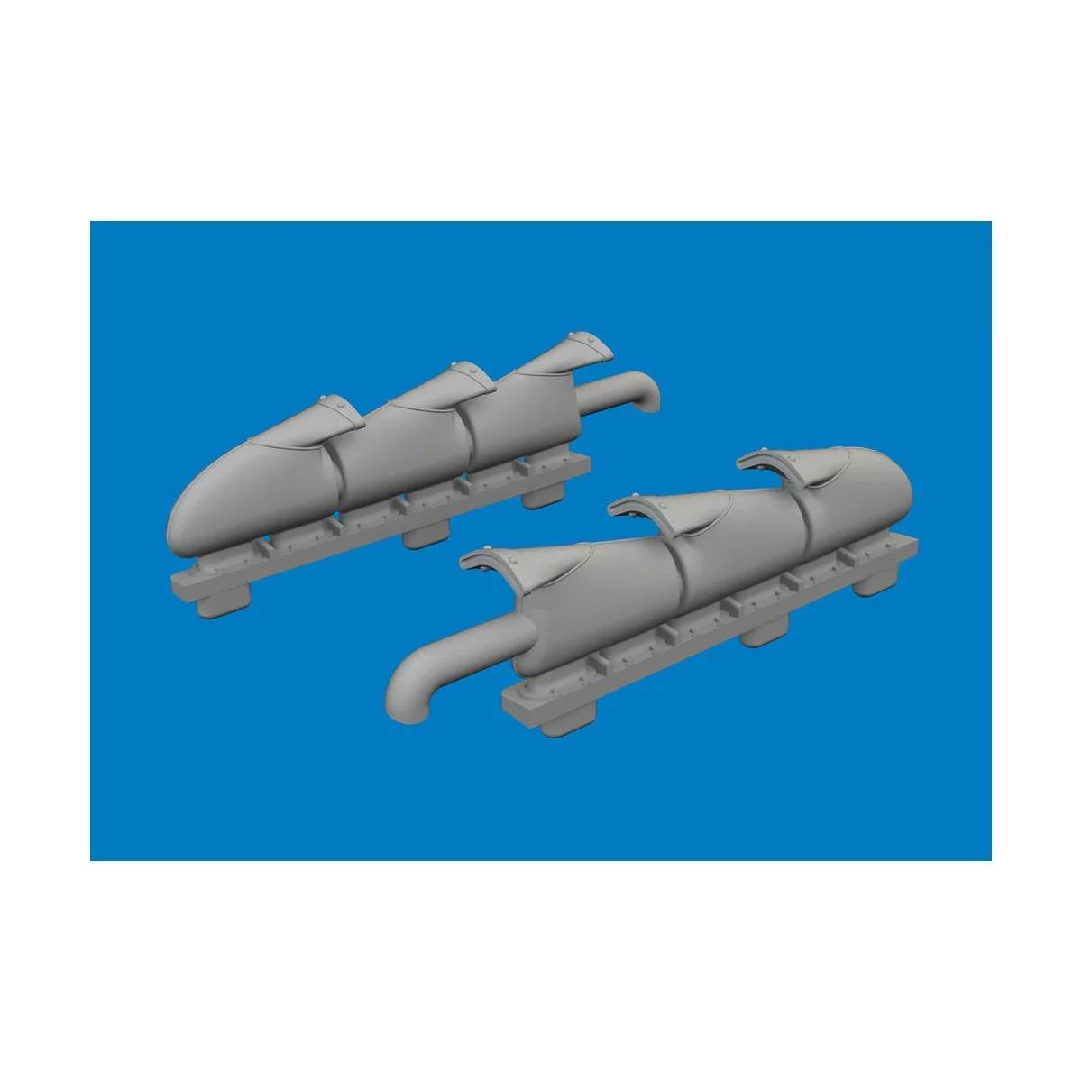 Spitfire Mk.V three-stacks exhaust fishtail PRINT for Eduard, 1/72 ... Spitfire Mk.V three-stacks exhaust fishtail PRINT for Eduard, 1/72 ...