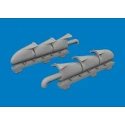 Spitfire Mk.V three-stacks exhaust fishtail PRINT for Eduard - Edua...