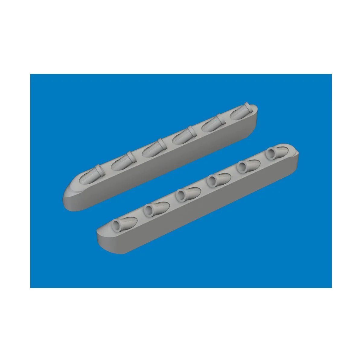 P-51D exhaust stacks w/ fairing PRINT for Arma Hobby, 1/72 - Eduard...