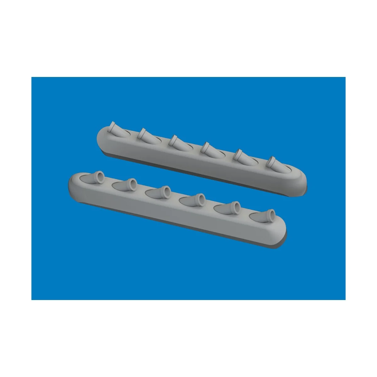 P-51D exhaust stacks w/ fairing PRINT for Arma Hobby, 1/72 - Eduard...