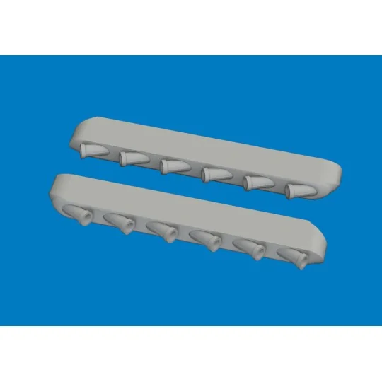 P-51D exhaust stacks w/ fairing PRINT for Arma Hobby, 1/72 - Eduard...