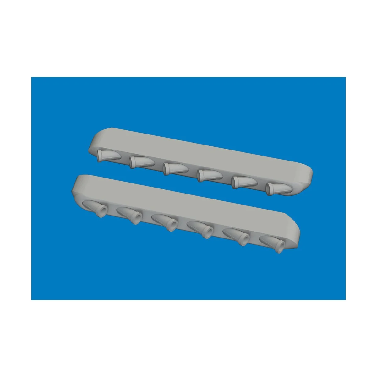 P-51D exhaust stacks w/ fairing PRINT for Arma Hobby, 1/72 - Eduard...