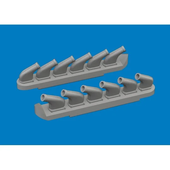 P-51D exhaust stacks PRINT for Arma Hobby, 1/72 - Eduard Accessorie...