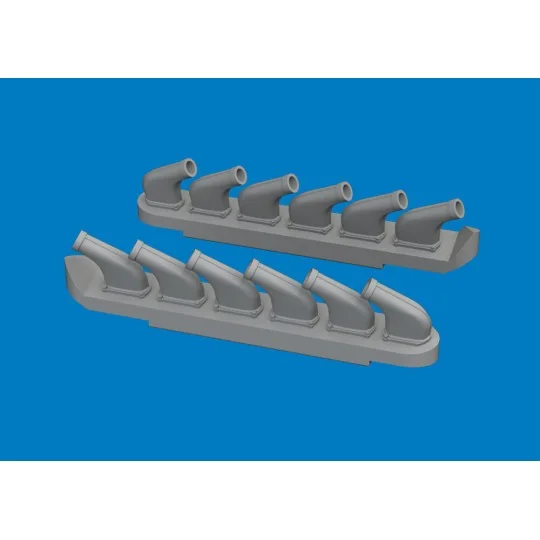 P-51D exhaust stacks PRINT for Arma Hobby, 1/72 - Eduard Accessorie...