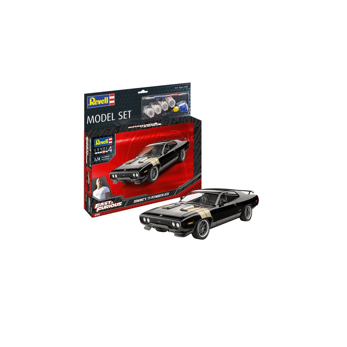 Model Set F&F Dominics 1971 Plymouth GTX, 1/24 - Revell 67692