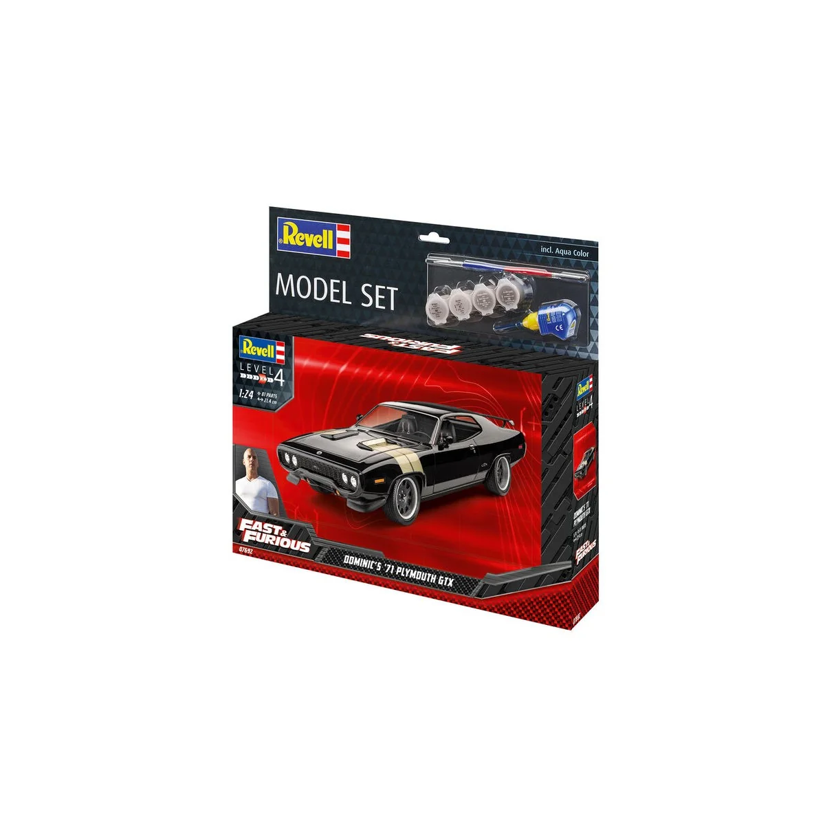 Model Set F&F Dominics 1971 Plymouth GTX, 1/24 - Revell 67692