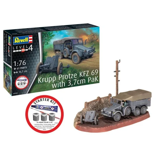Starter Kit Krupp Protze KFZ 69 with 3, 7cm Pak, 1/76 - Revell 73344 Starter Kit Krupp Protze KFZ 69 with 3, 7cm Pak, 1/76 - Revell 73344