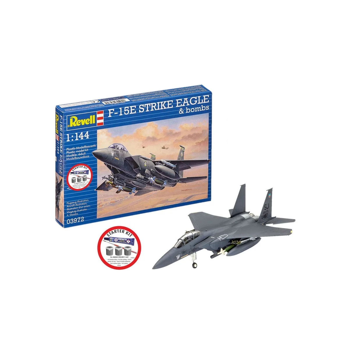 Starter Kit F-15E Strike Eagle & bombs, 1/144 - Revell 73972