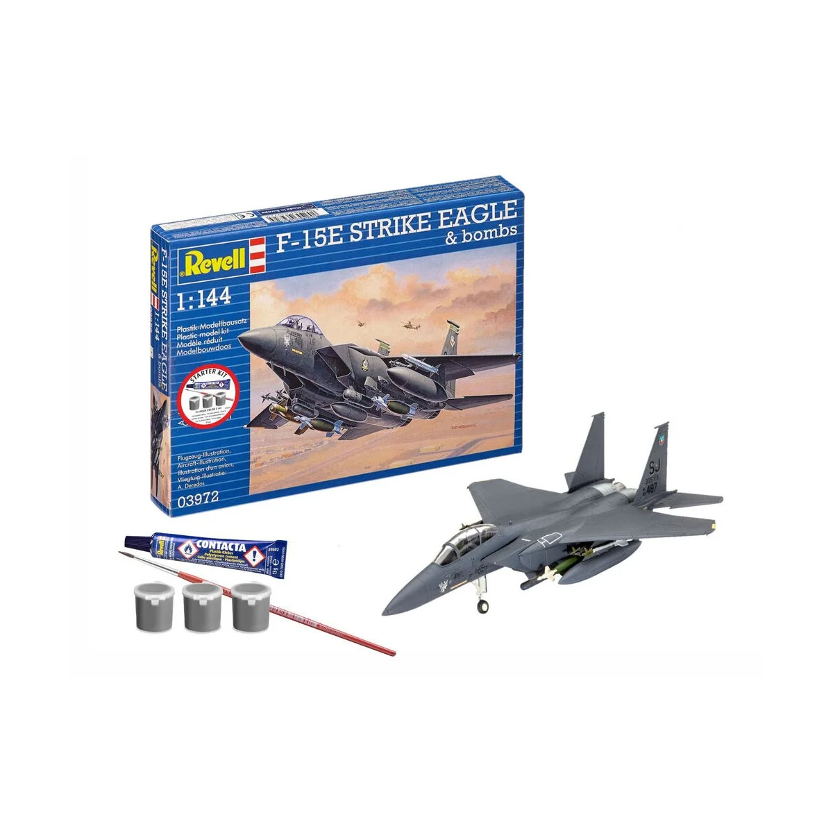 Starter Kit F-15E Strike Eagle & bombs, 1/144 - Revell 73972