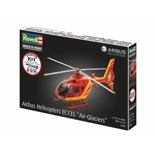 Starter Kit Airbus Helicopters EC135 Air Glaciers, 1/72 - Revell 74986 Starter Kit Airbus Helicopters EC135 Air Glaciers, 1/72 - Revell 74986