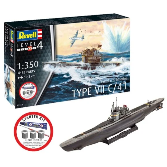 Starter Kit German Submarine Type VII C/41, 1/350 - Revell 75154 Starter Kit German Submarine Type VII C/41, 1/350 - Revell 75154