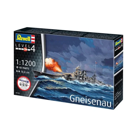 Starter Kit Battleship Gneisenau, 1/1200 - Revell 75181 Starter Kit Battleship Gneisenau, 1/1200 - Revell 75181