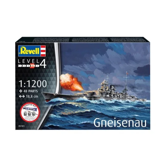 Starter Kit Battleship Gneisenau, 1/1200 - Revell 75181 Starter Kit Battleship Gneisenau, 1/1200 - Revell 75181