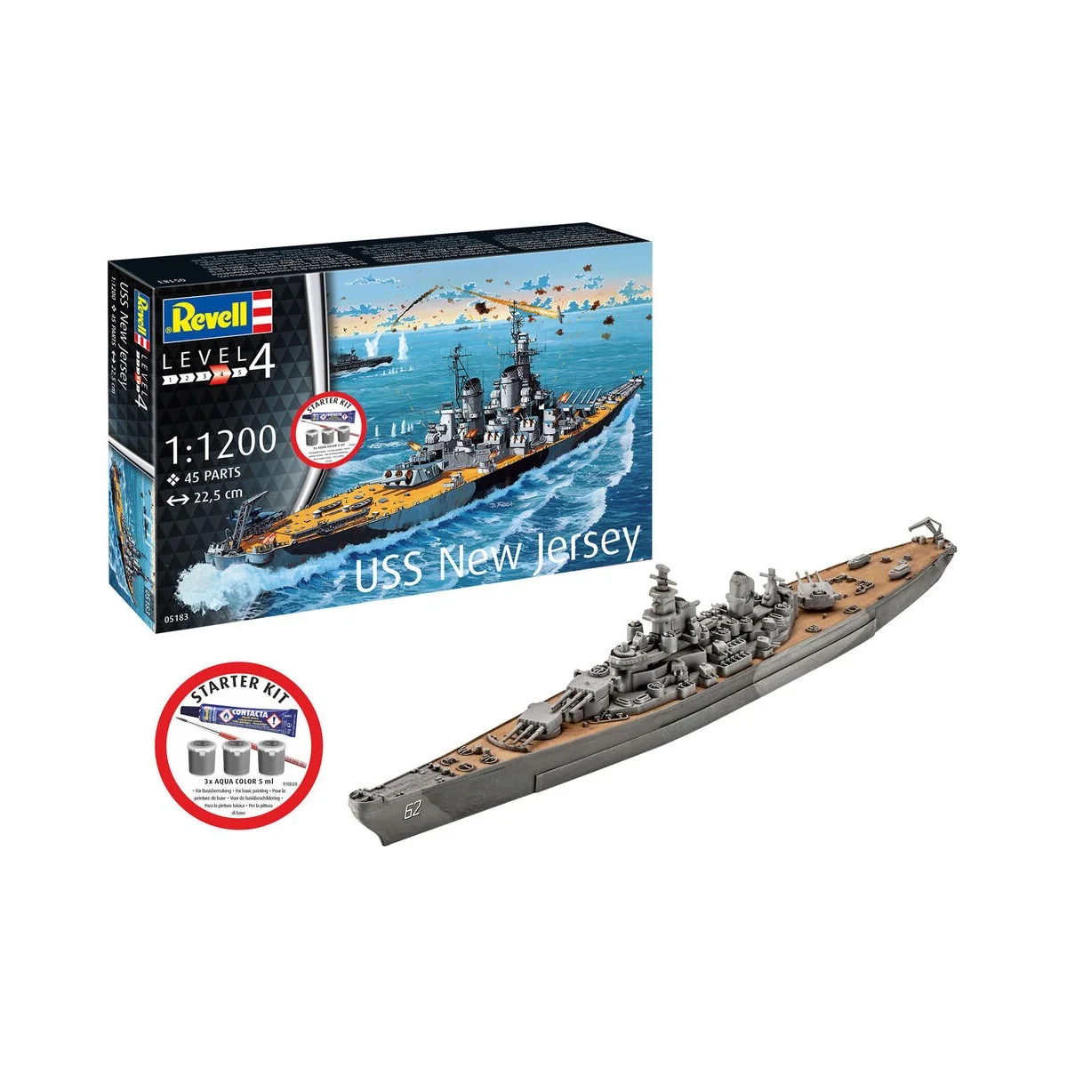 Starter Kit Battleship USS New Jersey, 1/1200 - Revell 75183