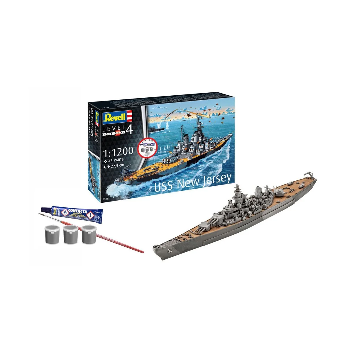 Starter Kit Battleship USS New Jersey, 1/1200 - Revell 75183