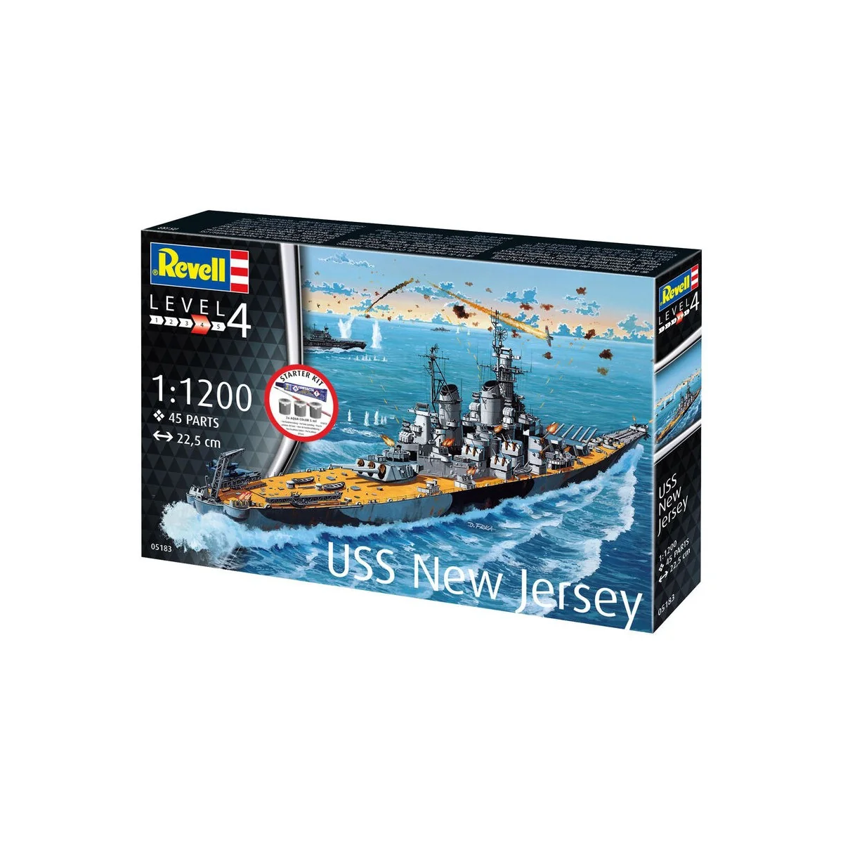 Starter Kit Battleship USS New Jersey, 1/1200 - Revell 75183