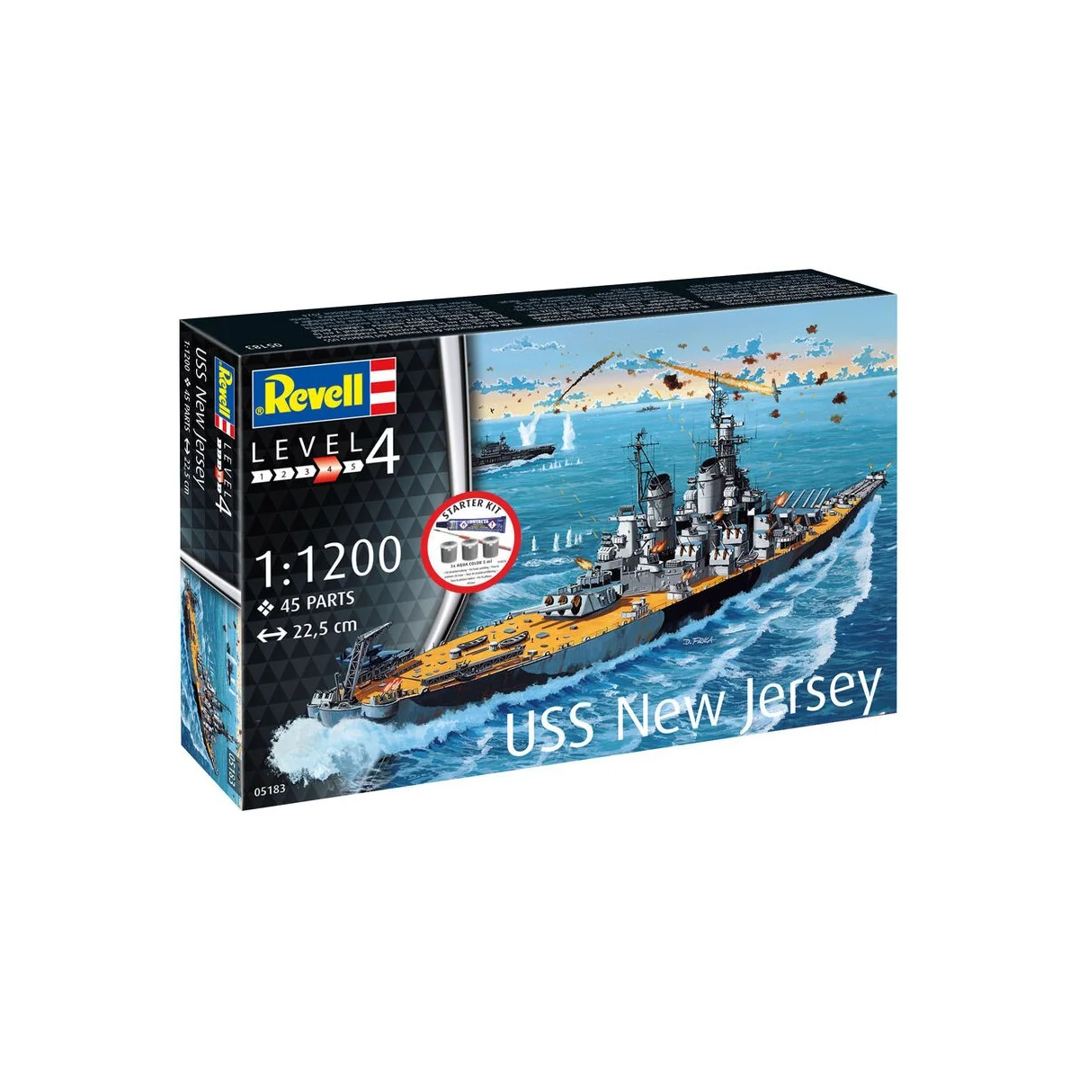 Starter Kit Battleship USS New Jersey, 1/1200 - Revell 75183