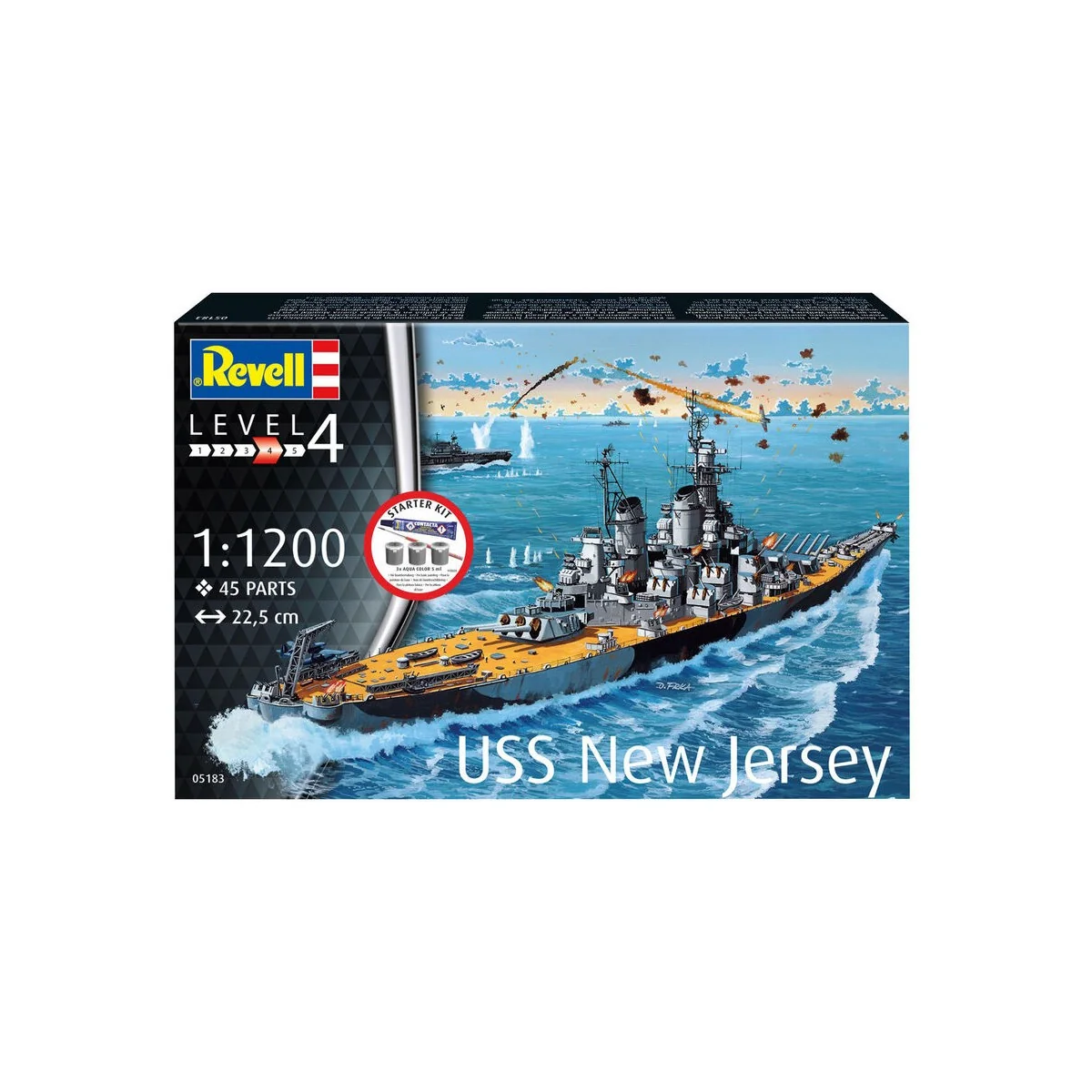 Starter Kit Battleship USS New Jersey, 1/1200 - Revell 75183