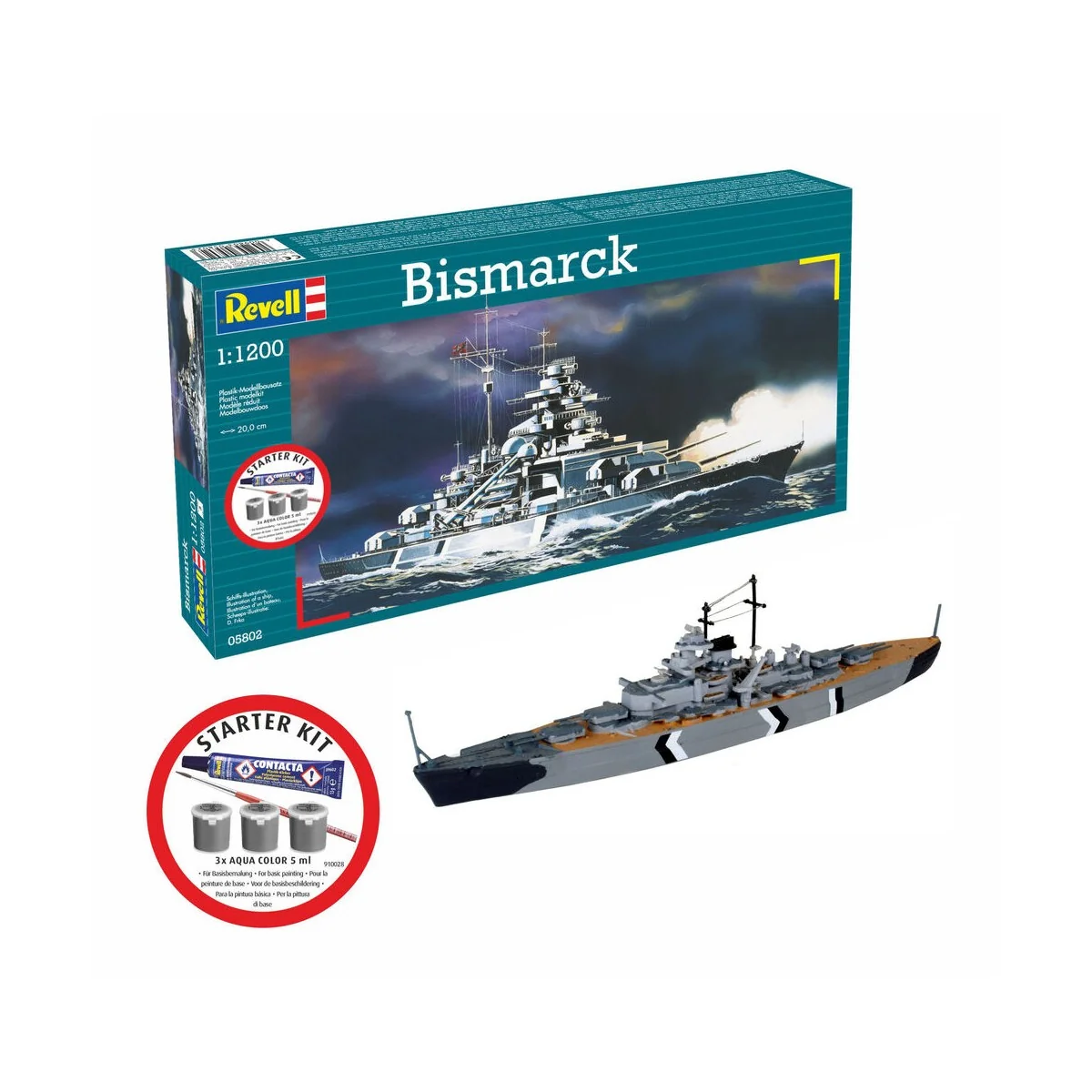 Starter Kit Bismarck, 1/1200 - Revell 75802