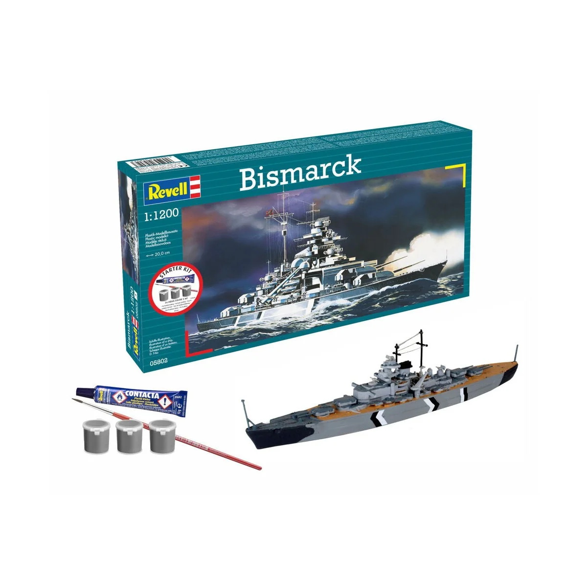 Starter Kit Bismarck, 1/1200 - Revell 75802