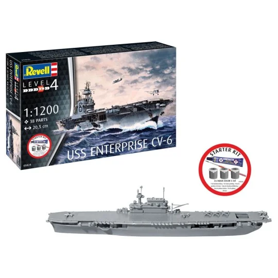 Starter Kit USS Enterprise CV-6, 1/1200 - Revell 75824 Starter Kit USS Enterprise CV-6, 1/1200 - Revell 75824