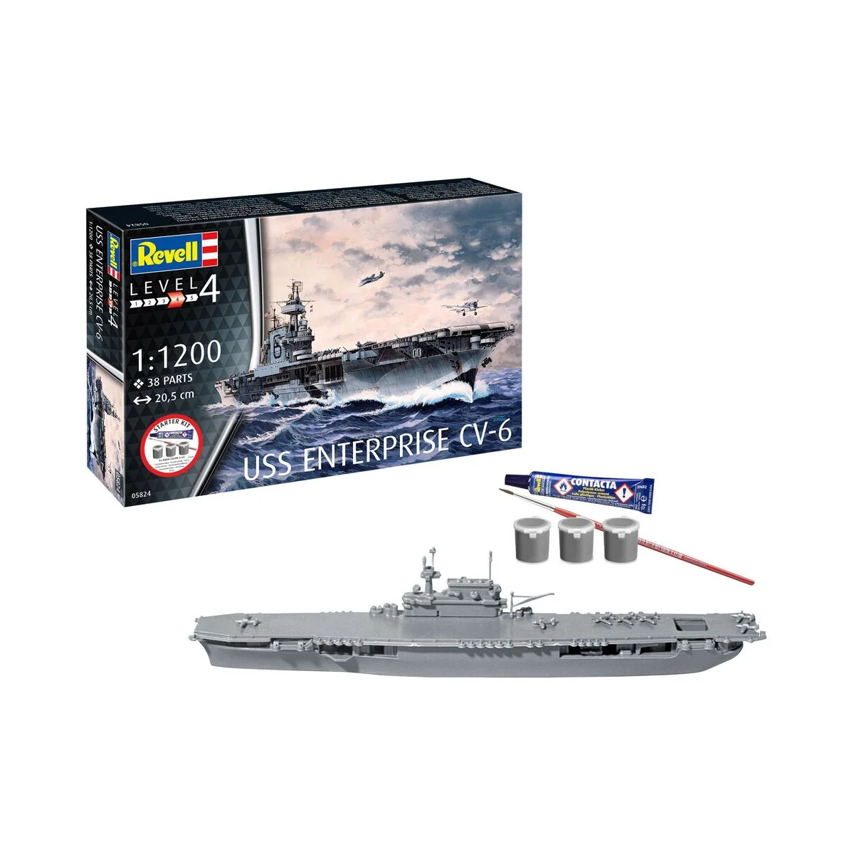 Starter Kit USS Enterprise CV-6, 1/1200 - Revell 75824 Starter Kit USS Enterprise CV-6, 1/1200 - Revell 75824