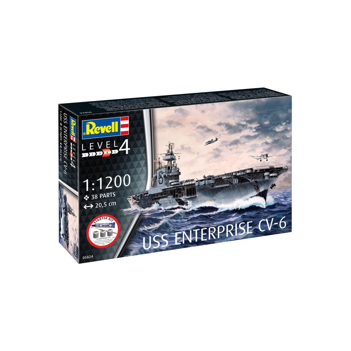 Starter Kit USS Enterprise CV-6, 1/1200 - Revell 75824 Starter Kit USS Enterprise CV-6, 1/1200 - Revell 75824