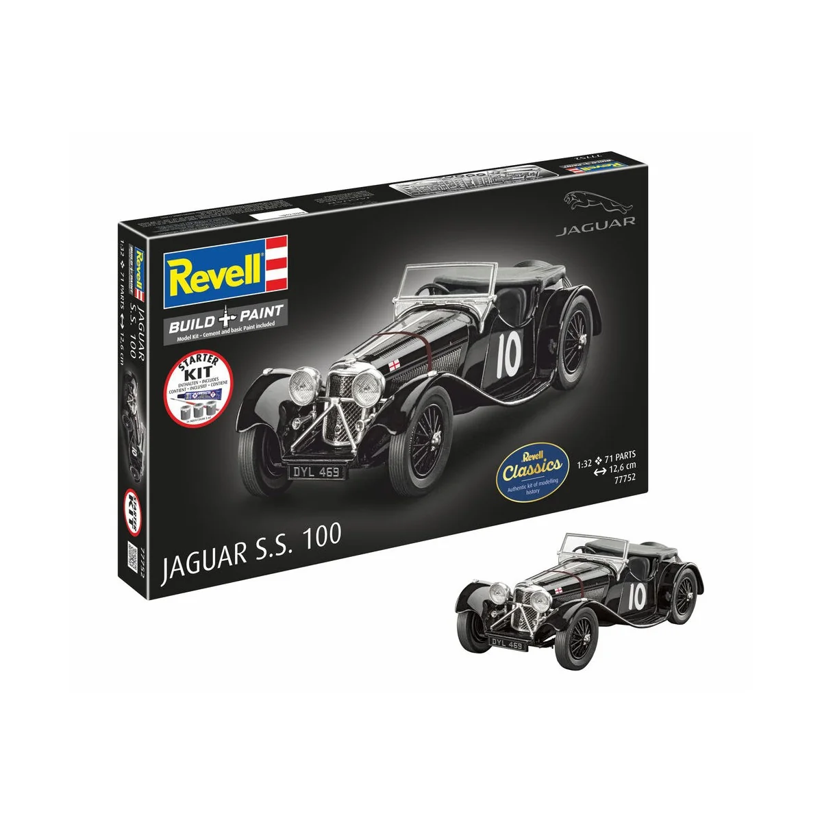 Starter Kit Jaguar SS 100, 1/32 - Revell 77752 Starter Kit Jaguar SS 100, 1/32 - Revell 77752