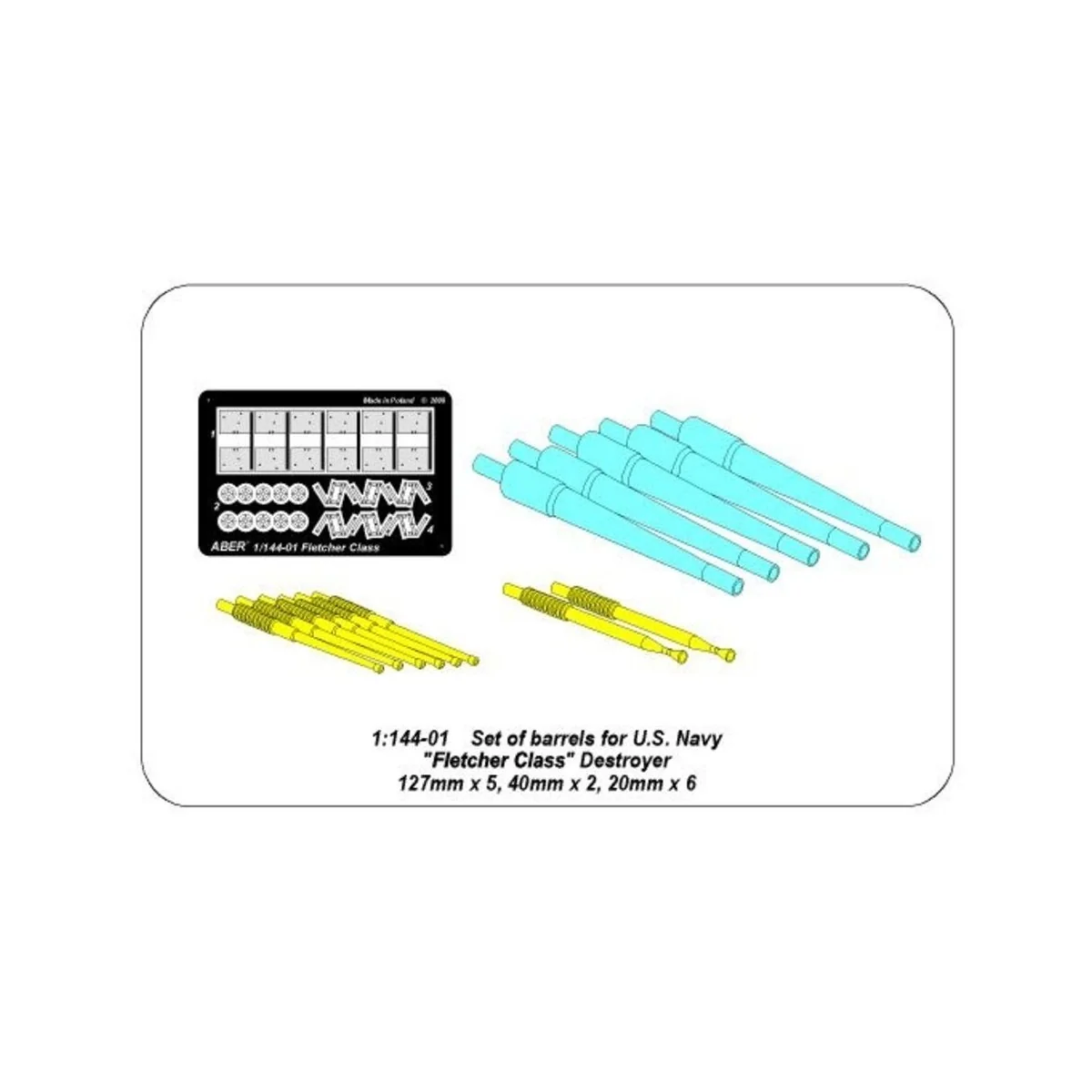 barrels for US Fletcher Clas Destroyer, 1/144 - Aber Models RE1:144...