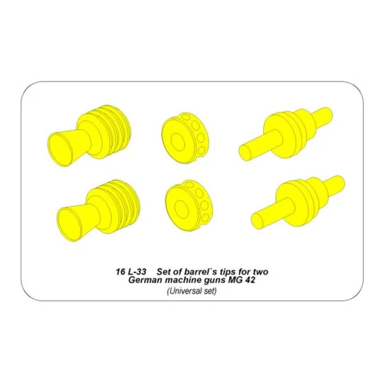 Set of barrel's tips for two German machine guns MG 42, 1/16 - Aber... Set of barrel's tips for two German machine guns MG 42, 1/16 - Aber...
