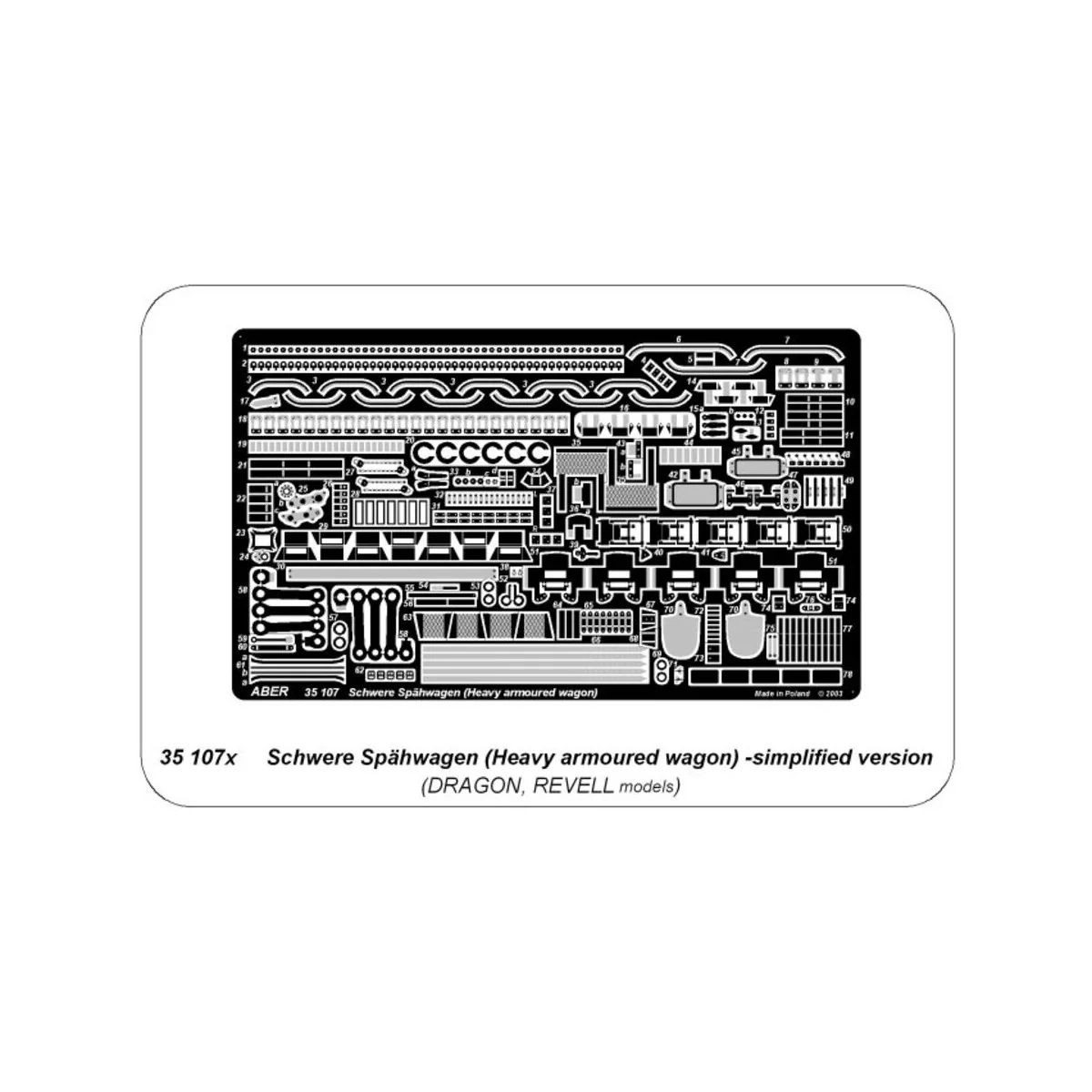 Schwere Spähwagen (Heavy armoured wagon) - simplified version, 1/35...