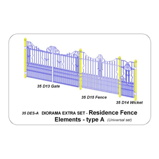 Residence Fence Elements - type A, 1/35 - Aber Models 35 DES-A Residence Fence Elements - type A, 1/35 - Aber Models 35 DES-A
